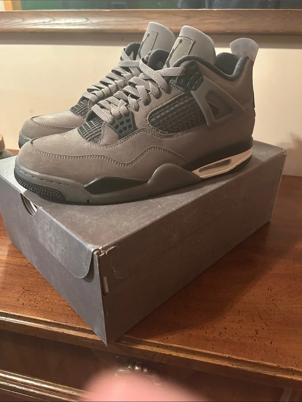 Jordan Men's Taupe Grey Suede Basketball Sneakers